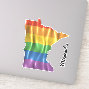 Pegatina Bandera arcoiris Minnesota Esquema de estado MN