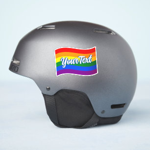 Pegatina Bandera arcoiris personalizado del Orgullo Gay tex