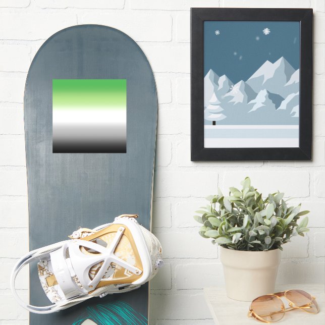 Pegatina Bandera Aromántica Gradiente - Orgullo Aromántico  (snowboard)