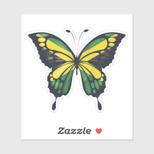 Pegatina Bandera arrancada de Jamaica (Hoja)