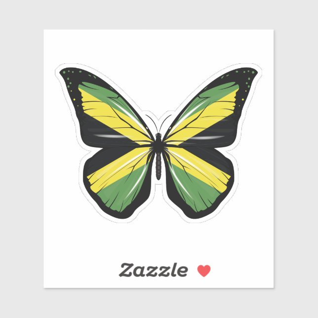 Pegatina Bandera arrancada de Jamaica (Hoja)