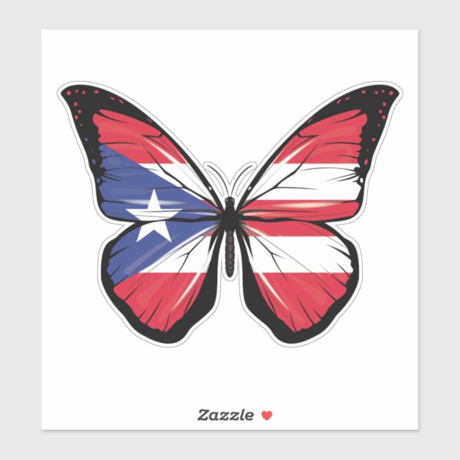 Pegatina Bandera arrancada de Puerto Rico (Hoja)