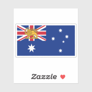 Pegatina Bandera australiana iraní del león y el sol patrim