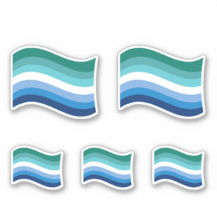 Pegatina Bandera azul ondulada de orgullo gay masculino
