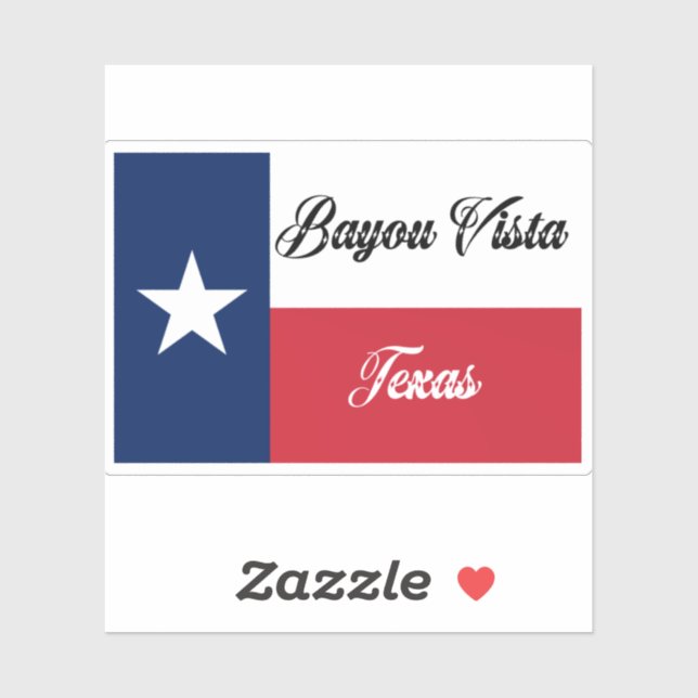 Pegatina Bandera Bayou Vista TX (Hoja)