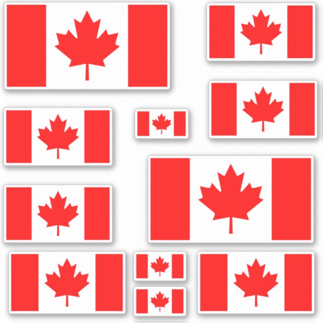 Pegatina Bandera canadiense múltiple (Anverso)