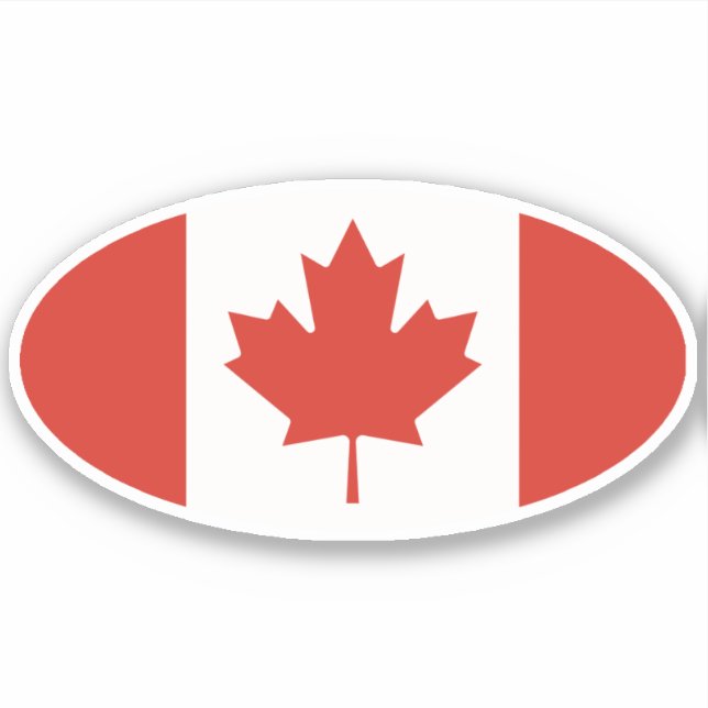 Pegatina Bandera canadiense Oval (Anverso)