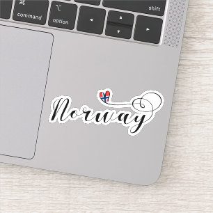 Pegatina Bandera cardíaca noruega