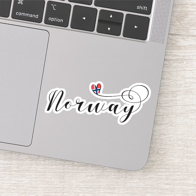 Pegatina Bandera cardíaca noruega (Detalle)