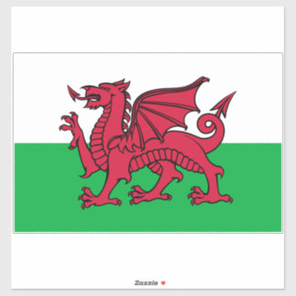 Pegatina Bandera Celta del Dragón Rojo de Gales y galés