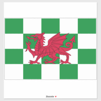 Pegatina Bandera Celta Dragón Rojo Místico de Gales
