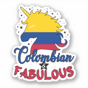 Pegatina Bandera colombiana de Unicornio