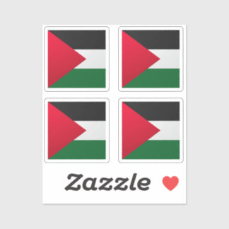 Pegatina Bandera cuadrada brillante de Palestina