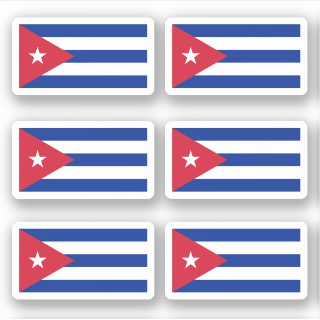 Pegatina Bandera cubana (Anverso)