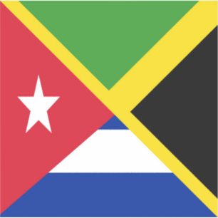 Pegatina Bandera cubana jamaiquina   Jamaica Cuba