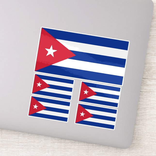 Pegatina Bandera cubana, La Habana, Fidel Castro, Che Gueva (Detalle)