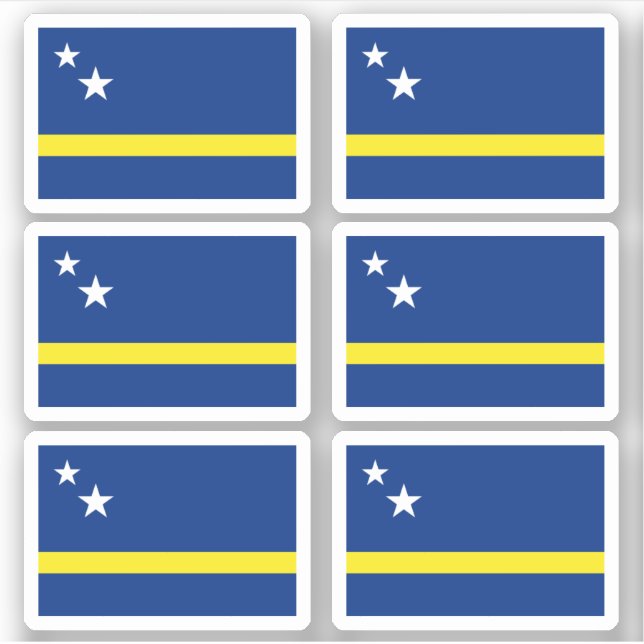 Pegatina bandera curazoleña (Anverso)