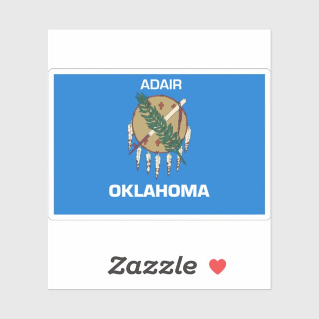 Pegatina Bandera de Adair Oklahoma (Hoja)