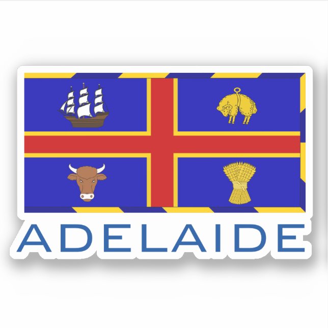 Pegatina Bandera de Adelaida, Australia (Anverso)