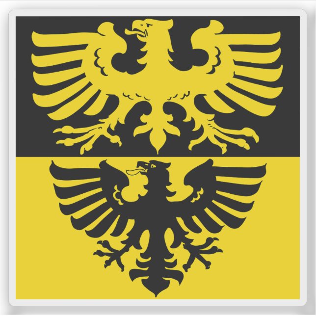 Pegatina Bandera de Aigle, Suiza (Anverso)