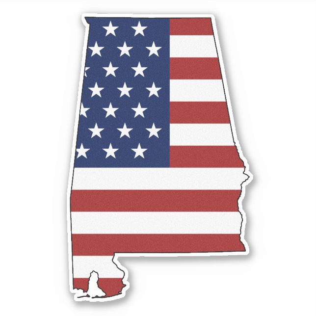 Pegatina Bandera de Alabama Americana (Anverso)