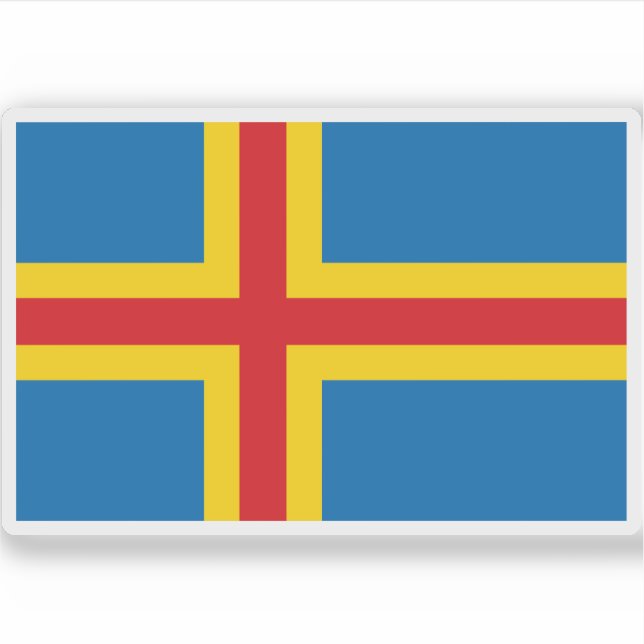 Pegatina Bandera de Åland, Finlandia (Anverso)