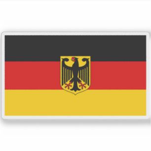 Pegatina Bandera de Alemania con escudo de armas (no oficia