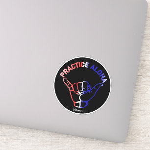 Pegatina Bandera de Aloha practicada en Hawaii Shaka (suelt