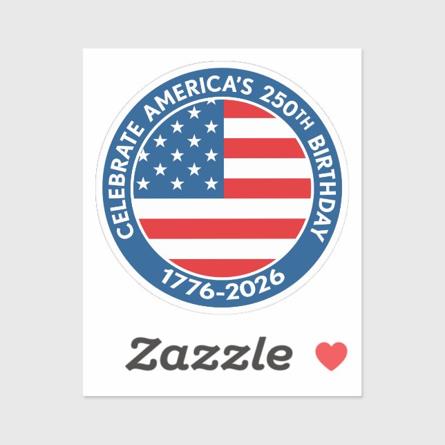 Pegatina Bandera de America Semiquincentennial 1776-2026 Es (Hoja)