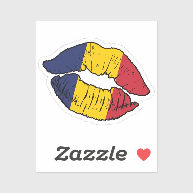 Pegatina Bandera de amor chadiana (Hoja)