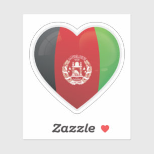 Pegatina Bandera de amor de Afganistán