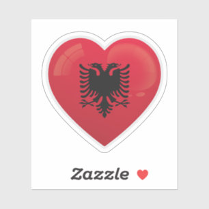 Pegatina Bandera de amor de Albania