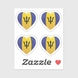 Pegatina Bandera de amor de Barbados