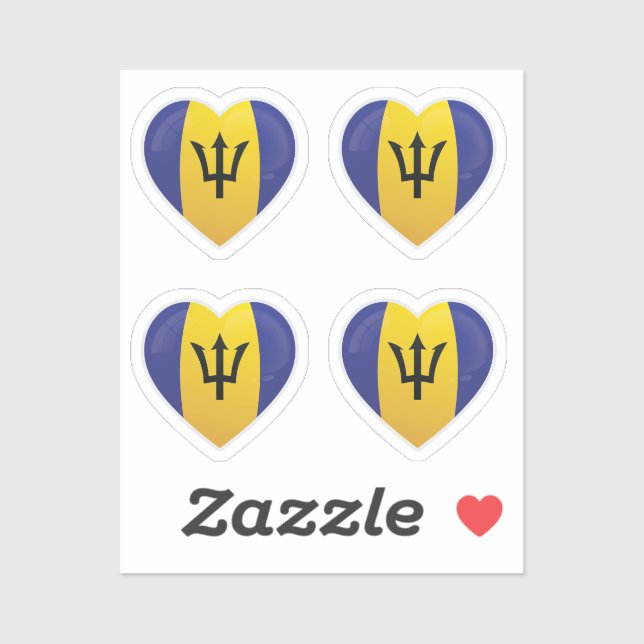 Pegatina Bandera de amor de Barbados (Hoja)