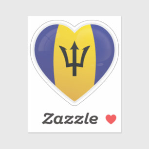 Pegatina Bandera de amor de Barbados