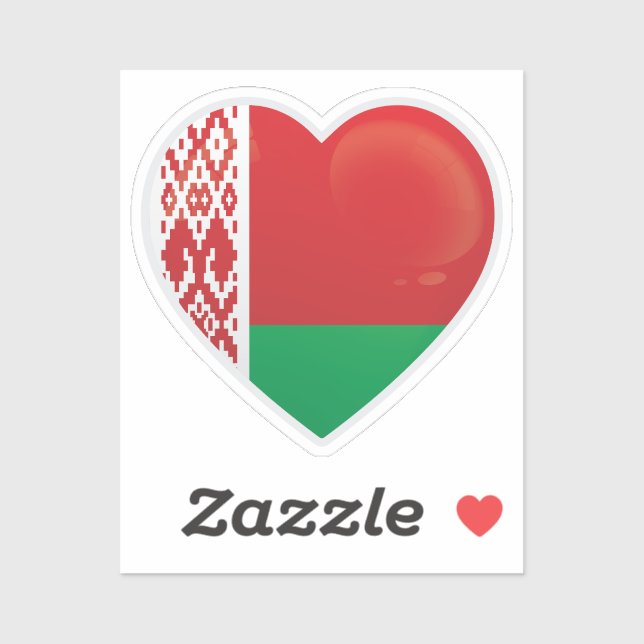 Pegatina Bandera de amor de Bielorrusia (Hoja)