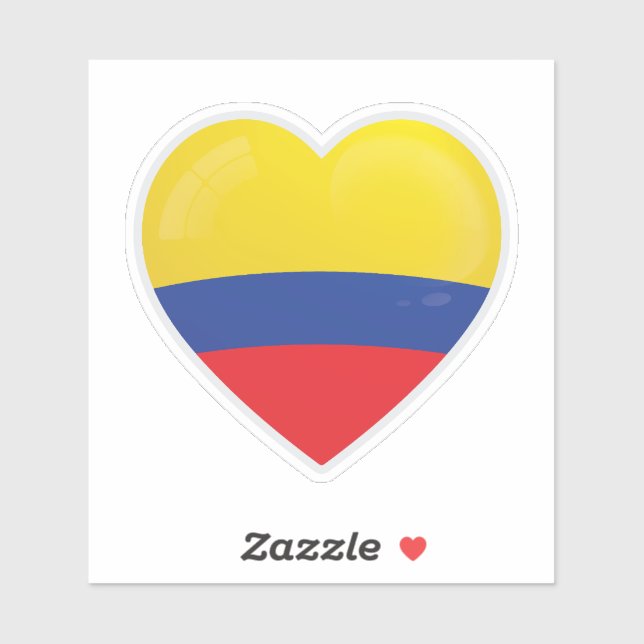 Pegatina Bandera de amor de Colombia (Hoja)