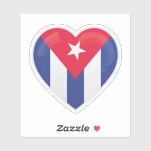 Pegatina Bandera de amor de Cuba
