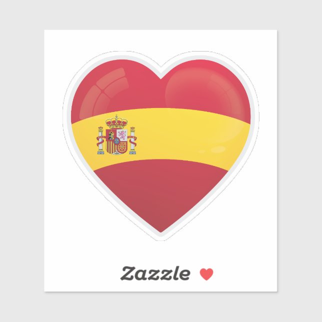 Pegatina Bandera de amor de España (Hoja)