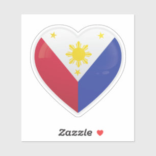 Pegatina Bandera de amor de Filipinas