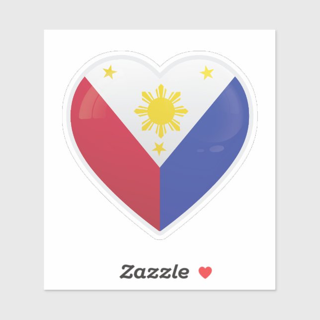 Pegatina Bandera de amor de Filipinas (Hoja)