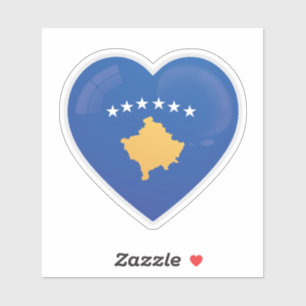 Pegatina Bandera de amor de Kosovo