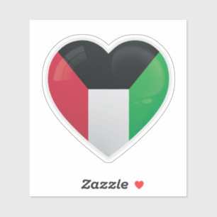 Pegatina Bandera de amor de Kuwait