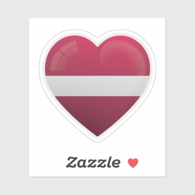 Pegatina Bandera de amor de Letonia (Hoja)