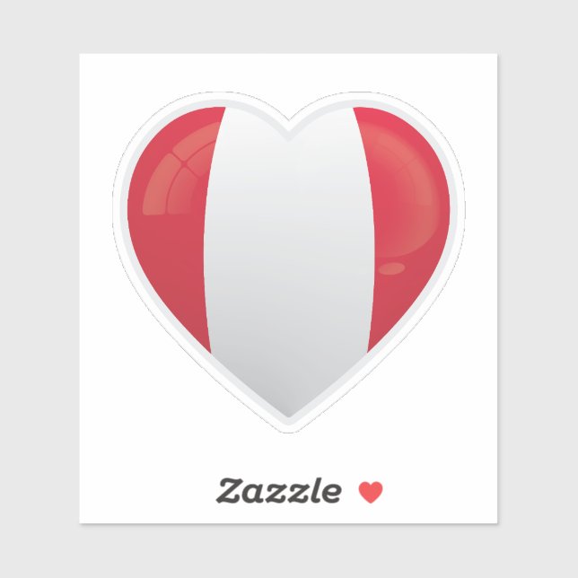 Pegatina Bandera de amor de Perú (Hoja)