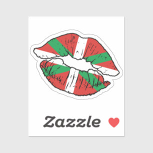 Pegatina Bandera de amor de pintalabios vascos