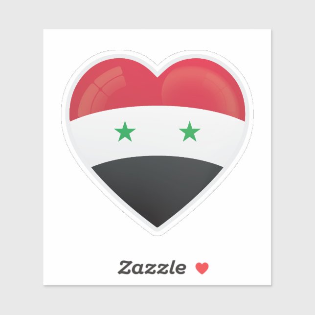 Pegatina Bandera de amor de Siria (Hoja)