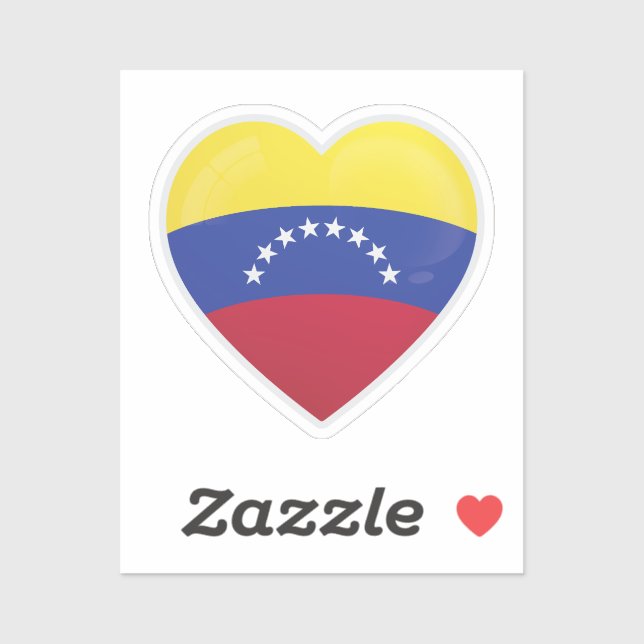 Pegatina Bandera de amor de Venezuela (Hoja)