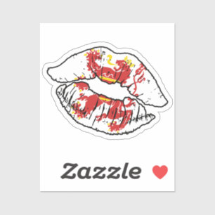 Pegatina Bandera de amor del pintalabios de Limburg Wes-Lim