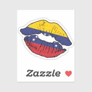 Pegatina Bandera de amor del pintalabios venezolano
